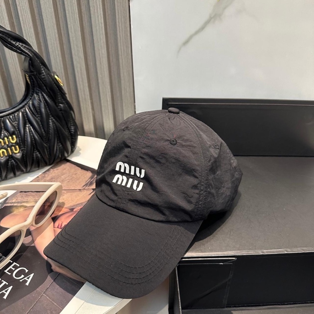 Super stylish miu miu black baseball cap